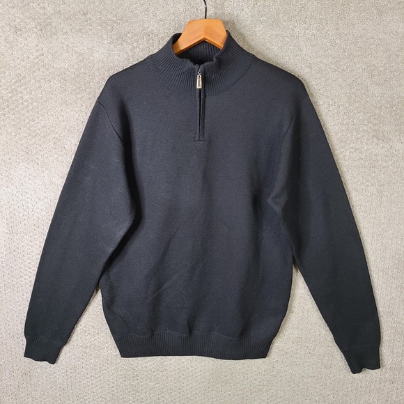 Mountain Expeditions Other - Mountain Expeditions Sweater Mens Large Black Knit‎ 1/4 Zip Pullover Mock Neck